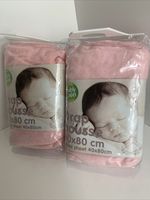 Fitted  Sheet for Cot  Bed Moses Basket Crib Pram Pink 40 X 80 cm 2 Pack