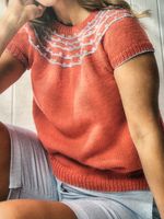 LADIES/MISSES PRETTY TOP size 8-30 - KNITTING PATTERN (ORIGINAL) 81-137cm