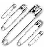 50Pc x Assorted Steel Safety Pins Small-Large Size Hemming Craft Dressmaking UK