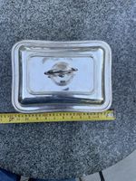 H B & H Alpha Silver Plate Rectangular Lidded Serving Dish Tray Handle PAS 8859