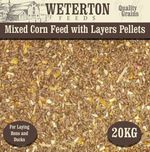 20kg Mixed Corn with Layers Pellets – GM-Free Poultry Feed for Hens and Ducks