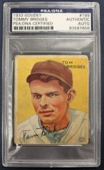 Tommy Bridges (TIGERS) signed 1933 Goudey autographed card-PSA slabbed