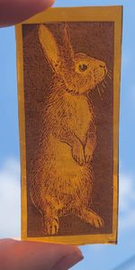 Stained glass rabbit piece decoration window rabbit art
