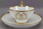 Sevres Louis Phillipe Service Des Bals Gold Monogram Tea Cup & Saucer Circa 1834