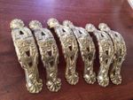 6 x. Vintage Brass Drawer Handles Cupboard Cabinet new old stock