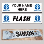 New Holland Tractor  / Trucker  Custom Made Agri Farm Show Plate - Name Plate