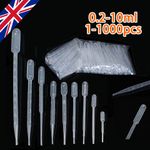 Clear Plastic Pipettes Multible Sizes Dropper Liquid Transfer Oils Perfume UK