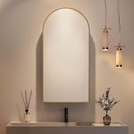 Arched Mirror Cabinet Bathroom Medicine Cabinet Wall Mounted Storage Metal Frame