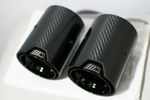 2x Carbon Fibre Exhaust Tips Gloss Black For BMW M135i M140i 235i 240i 340i 440i
