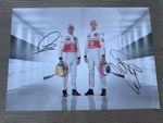 Signed Photo Of Lewis Hamilton And Jenson Button.  Signed By Both Drivers