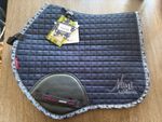 LeMieux Mini Pro Suede Square  Saddle Pad Indigo with Star Trim XS