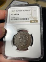 1839 NGC XF45 BN Booby Head Large Cent