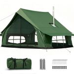 SLSY 4Season A-Frame Hot family Camping Tent 300x211cm,Stove Jack&Double Doors