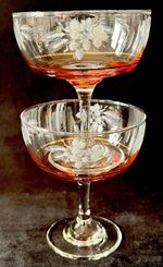 Champagne Coupe Saucers - Beautiful Decorative Vintage Glasses -Set of 2 -