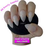 600 Short Stiletto False Nails Natural Full Cover Press On Nail Tips