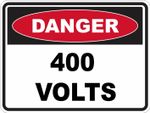 400 VOLTS - Electrical Danger Safety Sign Placard Sticker Decal OHS WHS