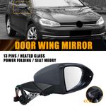 Right Driver Side For VW Golf Mk7 2012-2020 Power Fold Heated Wing Door Mirror