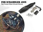 For Triumph "Scrambler 400X" Red Rooster Blaze Exhaust Silencer Black