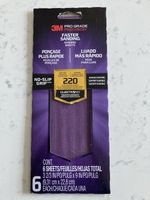 Genuine 3M Pro Sanding Sheets 220 Fine Finishing Grade 9.31x22.8cm 6 Pack Sander