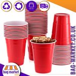 American Red Plastic Party Cups, 12oz and 16oz, Disposable, Reusable, Beer Pong
