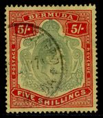 BERMUDA GVI SG118, 5s green & red/yellow, FINE USED. Cat £45.