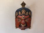 Vintage Wood Mask Folk Art Devil Demon Mask Wall Art Mask