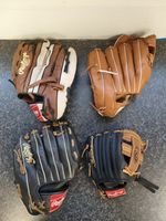 Lot of 4 x BASEBALL GLOVE Mitt Bundle RAWLINGS CRANE 9 11 12 inch size