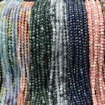 FACETED Round Beads 3mm - 15" strand - Various Gemstones, for Jewellery Making