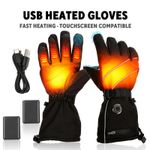 2x 5000mAh Battery Rechargeable Electric Heated Gloves Thermal Motorcycle Gloves