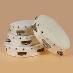 Sheepskin Tambourine Wooden Handheld Drum 4/6/7/8/10inch Single Row Tambourine