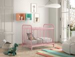 VIPACK JAXX BRONXX industrial metal Cot 120 x 60cm matt pink