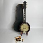 Antique Mandolin Banjo & Case – 1890s – Vintage Cathedral G  & Accessories