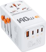 TESSAN 140W Universal Travel Adapter GaN USB C Worldwide Plug US EU UK AU