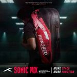Hundred Sonic Pack Badminton Kit Bag – 50L Standard Black/Red Sports Gear Carry