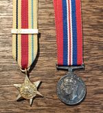 Pair miniature Medals WW2 Africa Star 8th Army And 1939-45 Desert Rat Interest
