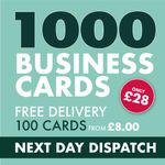 Business Cards Printed Full Colour Single or Double Sided - 1000 only £28.00