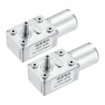 2Pcs DC 12V 210 RPM Worm Geared Motor 6mm D Shape Shaft High Torque Gear Box