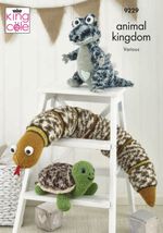 King Cole 9229-KNITTING PATTERN Crocodile/Snake/Turtle/Animal kingdom, Chunky DK