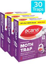 3x Acana Moth Trap Kills Clothes Moths Natural Pheromone Glue Boards PACK 30 UK