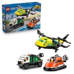 LEGO 60505 City 3in1 Airplane, Service Truck & Hovercraft Remix Toy - Mix & M...