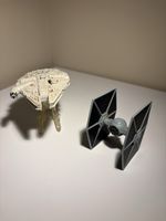 Star Wars Millennium Falcon Diecast Ship With Stand and Imperial Tie Fighter