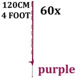 60 x 4ft (120cm) Electric Fence Purple Poly Posts Stakes tape rope horse paddock