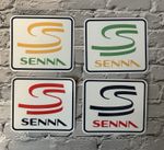 4 Stickers Deferent Colours Ayrton Senna  ‘S’ Stickers Replica  F1 Williams 6cm