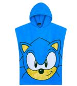 SONIC HOODED TOWEL - ONE SIZE (KIDS 7-12 YEARS) CHARACTER PRINT BATH ROBE