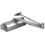 XFORT Adjustable Overhead Door Closer - Up to 60kg Capacity, Heavy Duty, Silver
