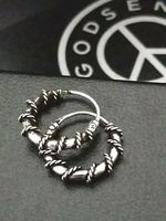 Mens 925 Sterling Silver Twisted Bali Wire Sleeper Hoop Earrings + Gift Box XMAS