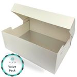 18x14 inch Oblong Cake Box 13mm Thick Board multi pack  White Sturdy Cake Box