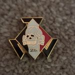 Red, White and Black Skull Runes 28 badge ISD - 20mm diameter 