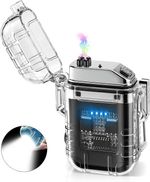 Windproof Arc Lighter Electric Lighter USB Rechargeable With LED Flashlight Gift
