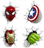 Set of 4 Superhero Wall Stickers – 3D Smashed Wall Decals for Kids Room